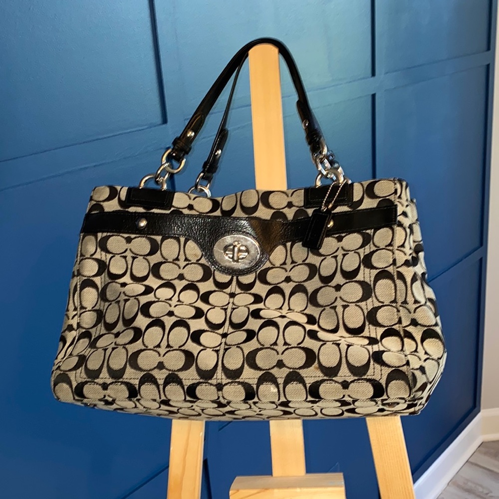 Black and Grey Coach Bag